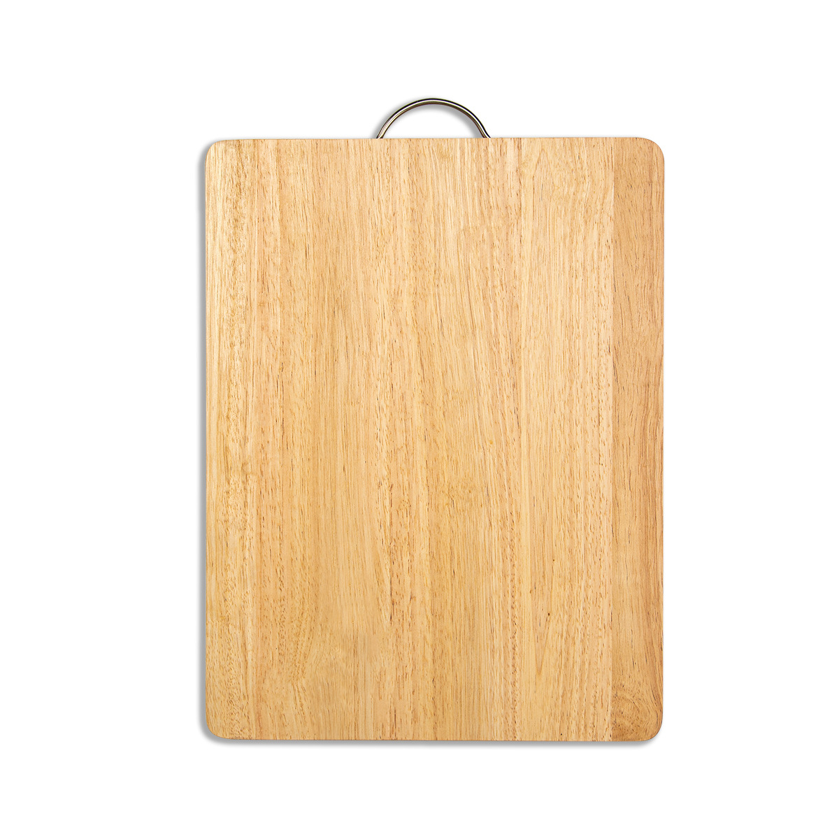 Clean finish Heavy-Duty Rubberwood Cutting Board with Rounded Corners and Metal Hanging Ring